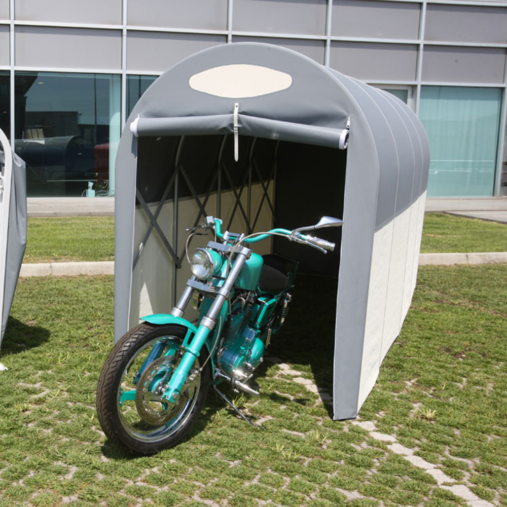 Image of Motobox a Tunnel Copertura Box in PVC 270x150xh160 cm per Moto Scooter Grigio