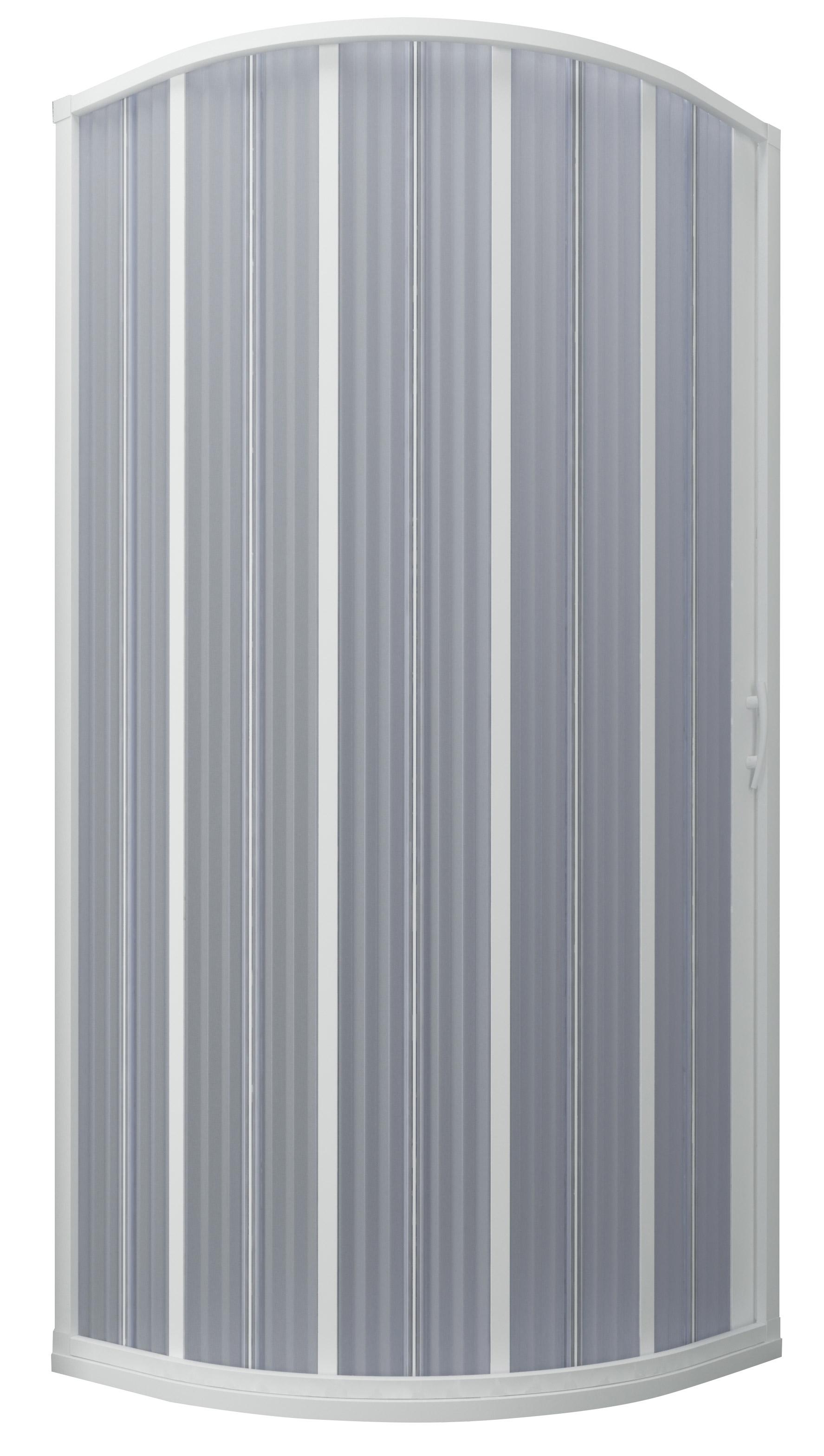 Box Doccia Semicircolare 1 Anta a Soffietto in PVC Apertura Laterale H185 cm Dorini Bianco 90x90 cm