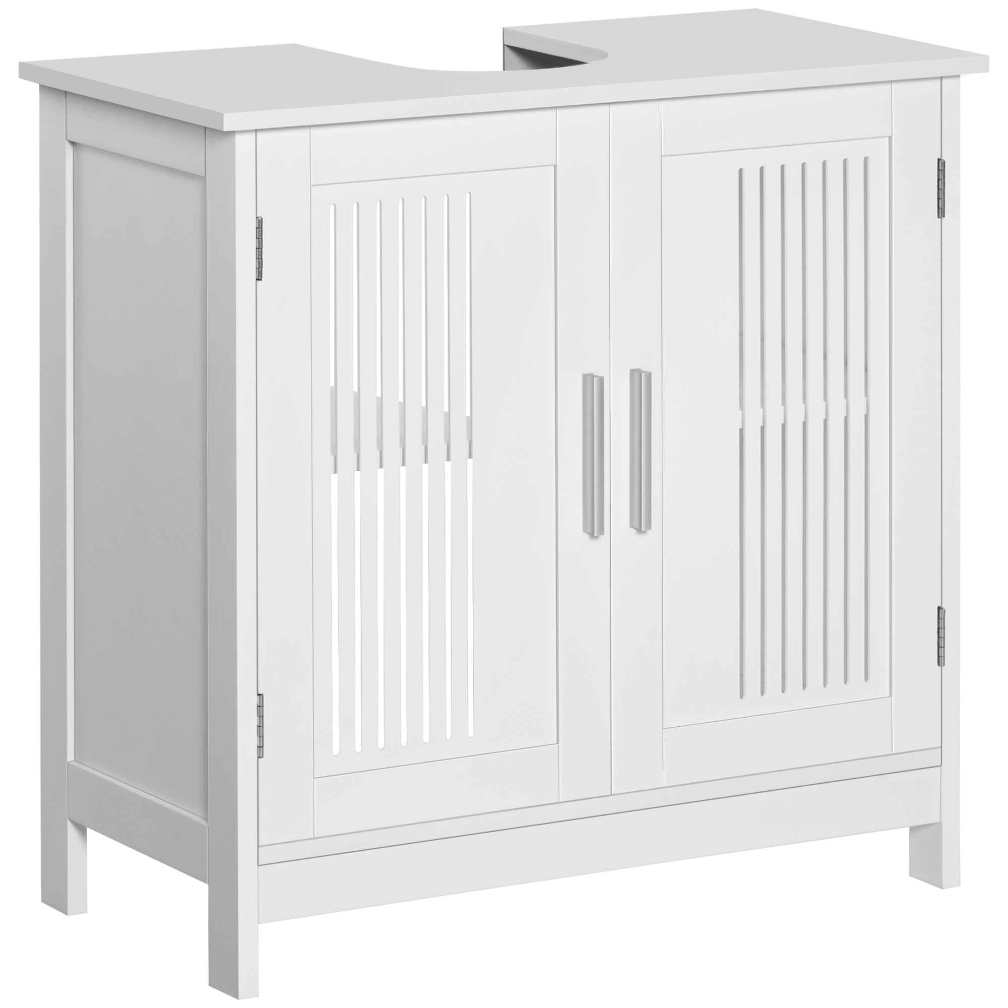 Mobile Sotto Lavabo Bagno 2 Ante 60x30x60 cm in MDF Bianco
