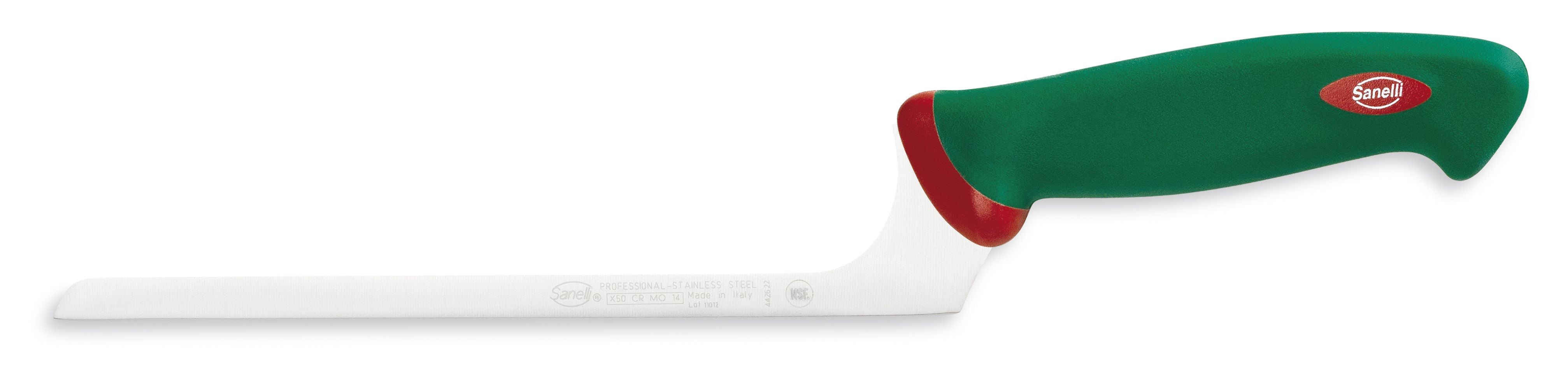 Image of Coltello per Formaggio Tenero Lama 22 cm Manico Antiscivolo Verde Sanelli Premana