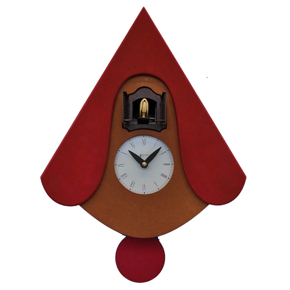Orologio a Cucù da Parete 30X34X10Cm Pirondini Italia New W Rosso