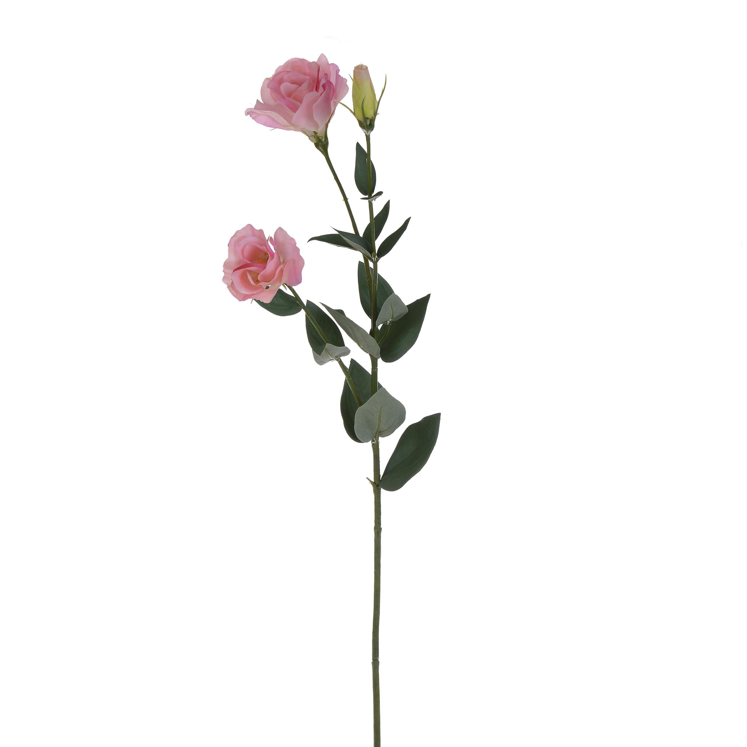 Set 6 Lisianthus Artificiali con Fiori Altezza 75 cm Rosa