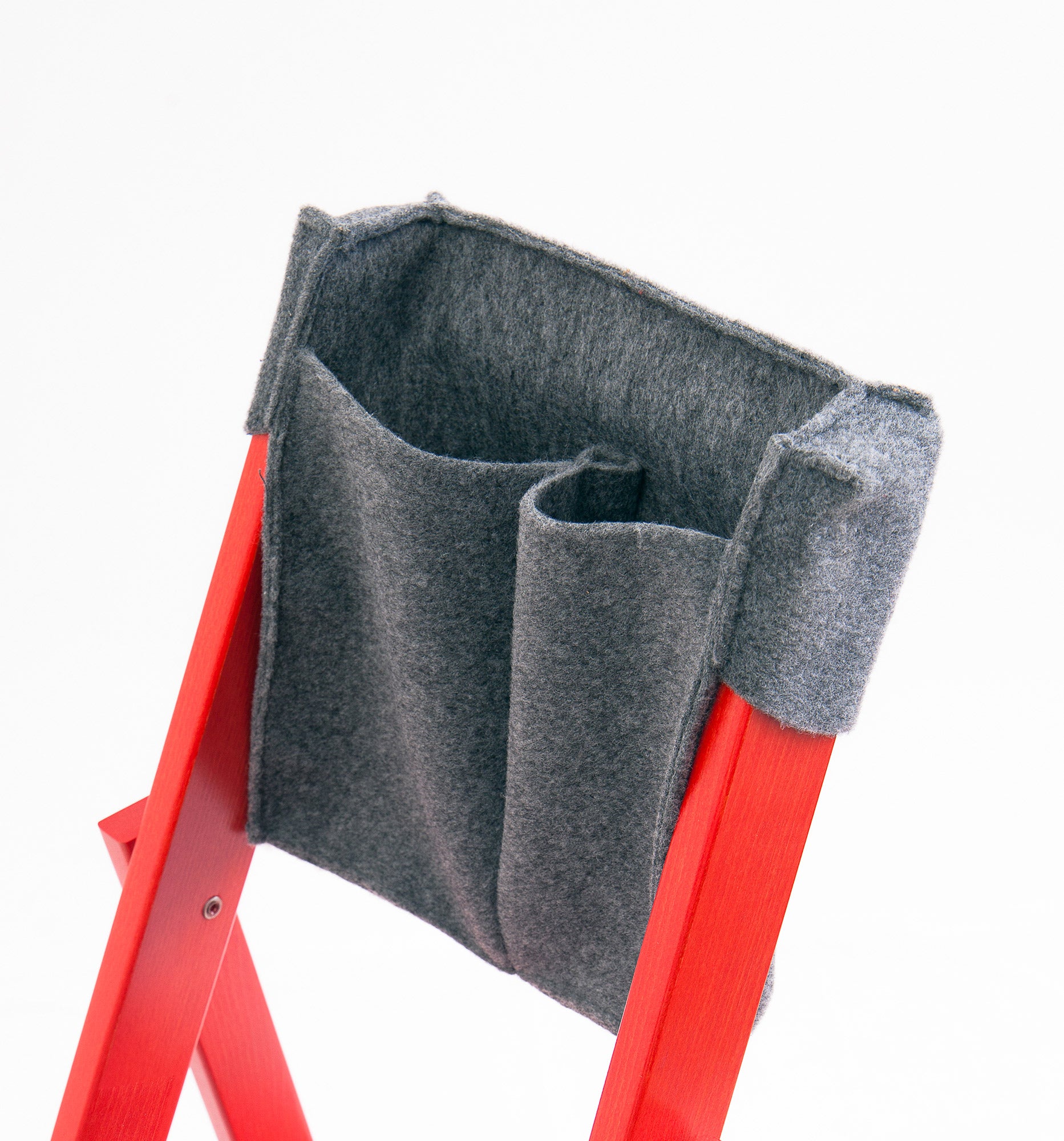 Tascone Porta Attrezzi per Scala in Lana Cotta Grigio...