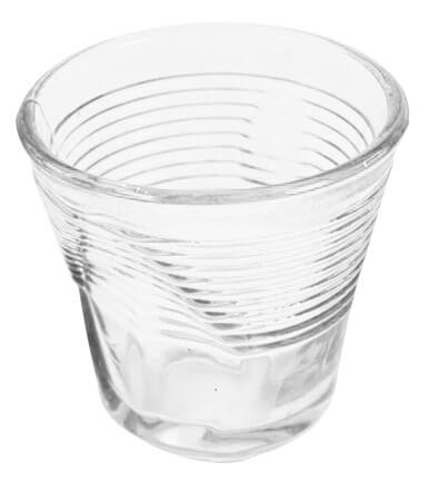 Set 6 Tazzine da Caffè Accartocciati Ø6,5 cm in Vetro Pressato Kaleidos Trasparenti...