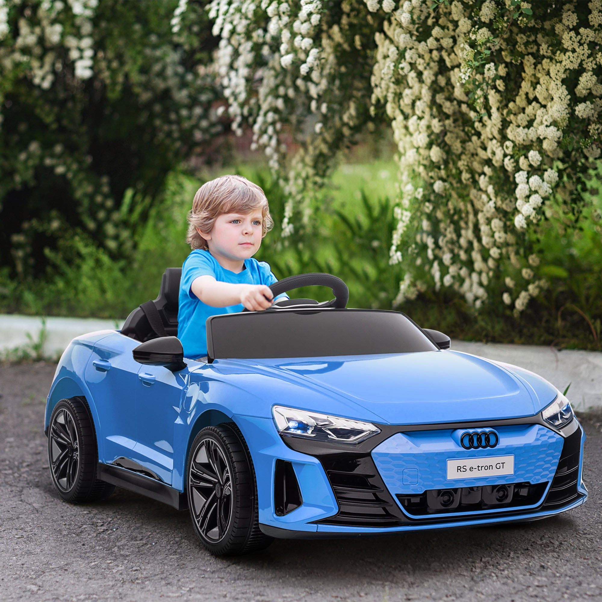 Macchina Elettrica per Bambini Licenza Audi RS con Telecomando Blu e Nero...