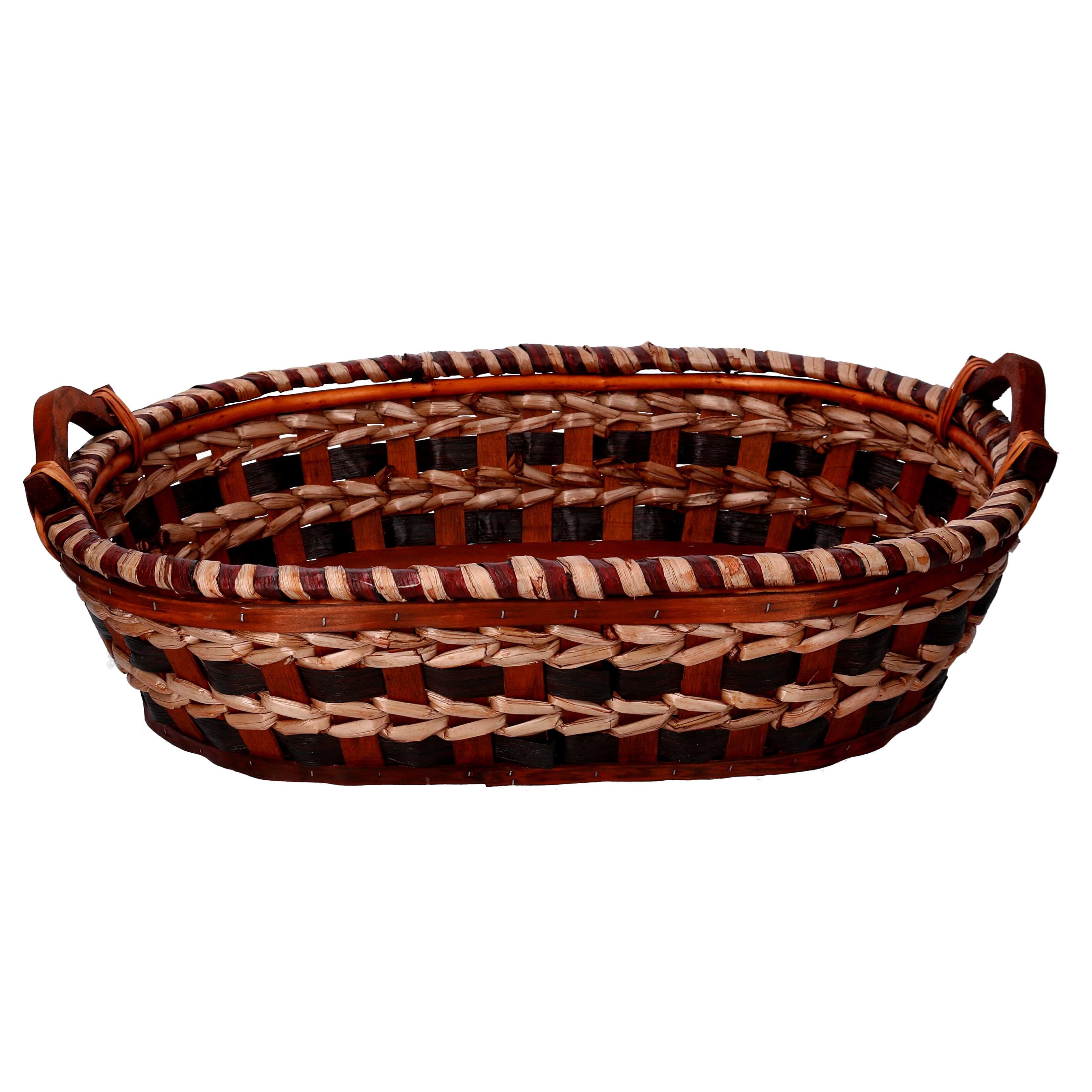 Cesta in Vimini intreccio crema noce ovale cm 55x43xh13...