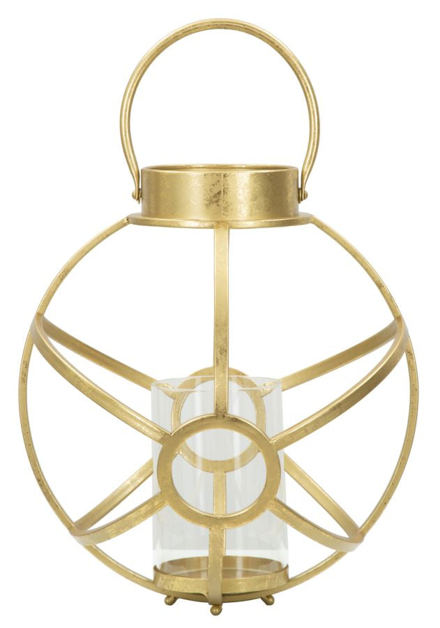 Image of Portacandele Glam Ox Ø29x42,5 cm in Ferro e Vetro Oro