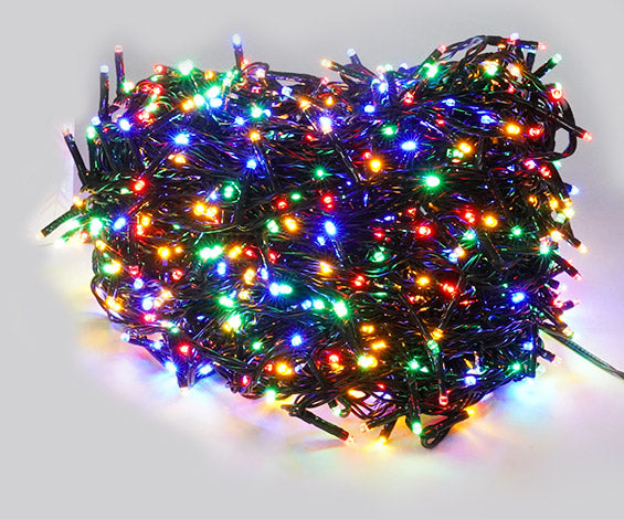 Luci di Natale Filo 900 LED 3m Multicolor Cavo Verde...