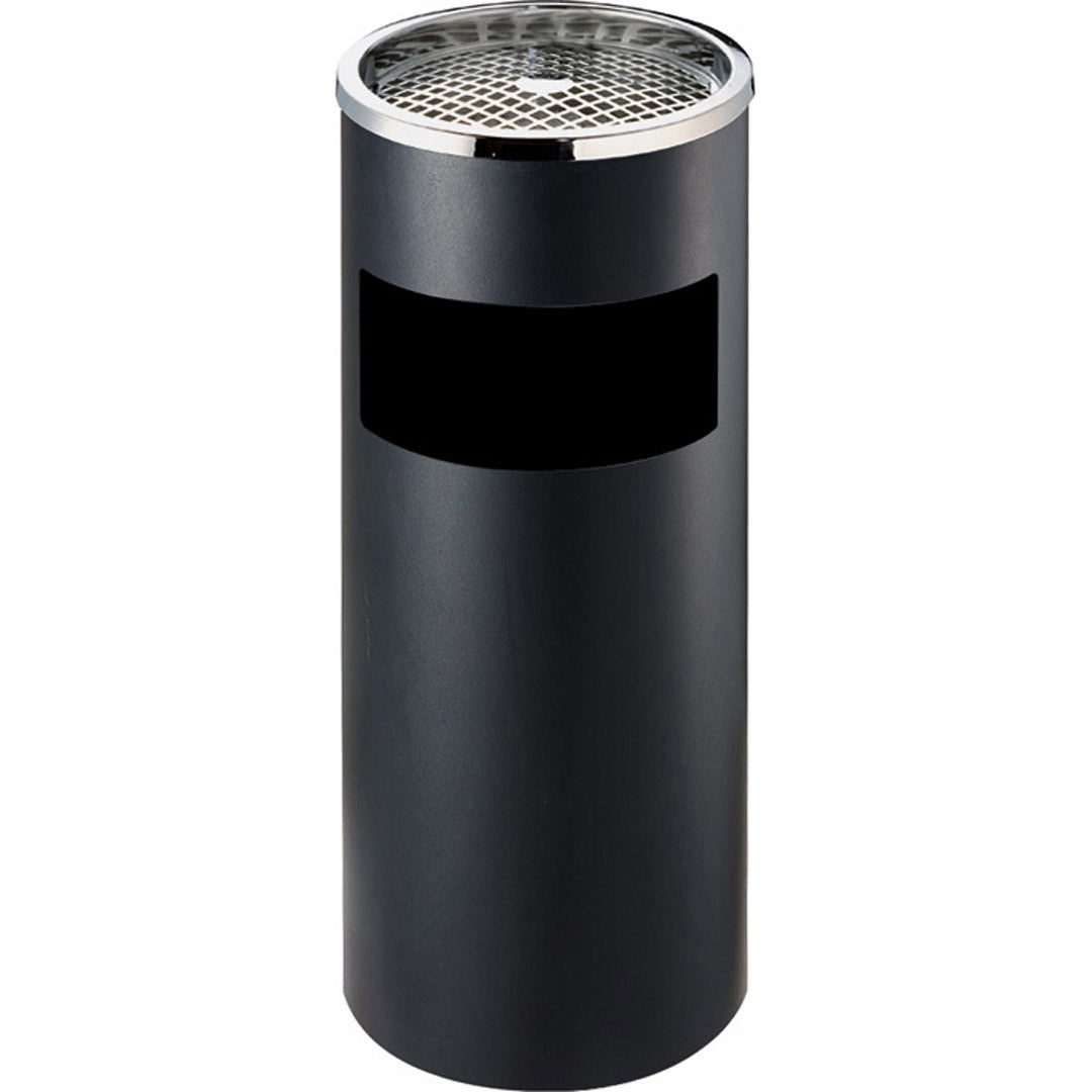 Image of Cestino Gettacarte Posacenere Ø24,7 cm in Metallo Nero Opaco 10L per Interno Esterno