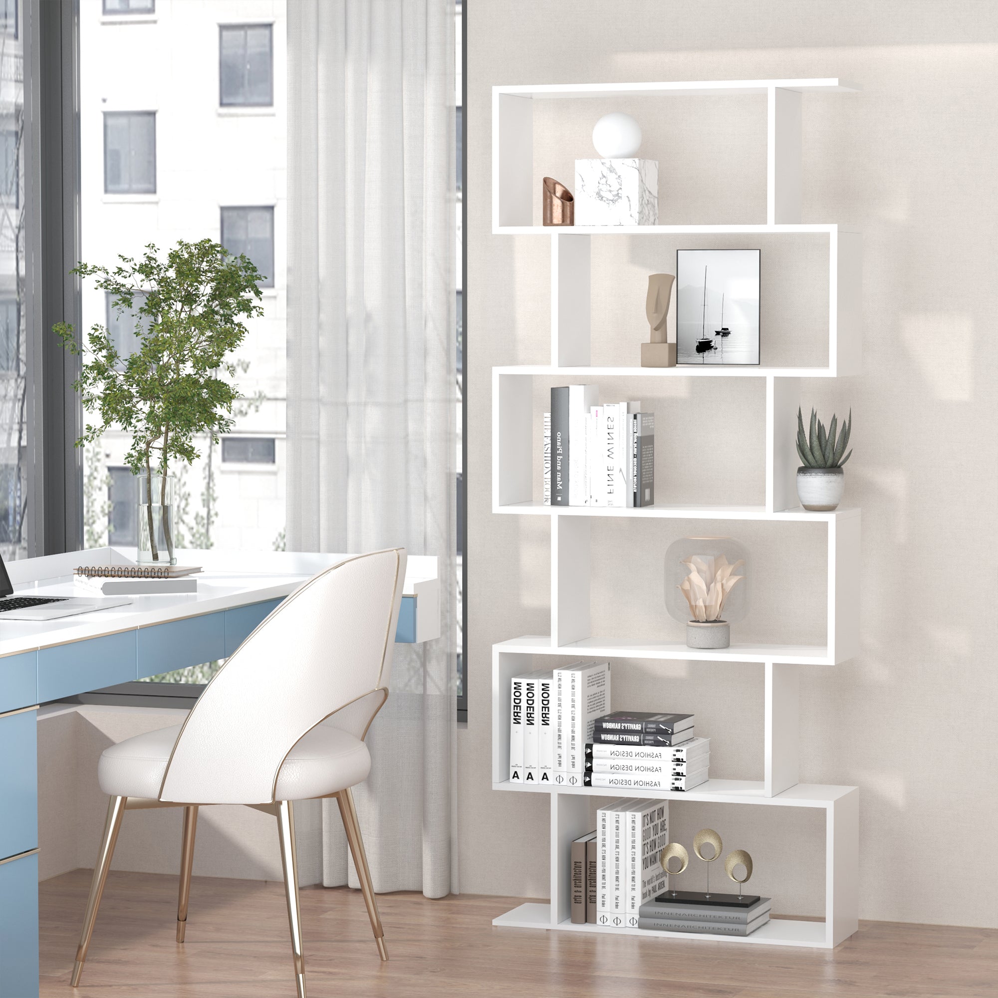 Libreria di Design Moderno Scaffale Bianco 80x23x192 cm...