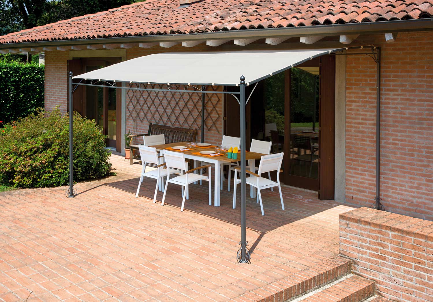 Pergola da Giardino in Ferro 4X3m Vorghini Chains Sabbia...