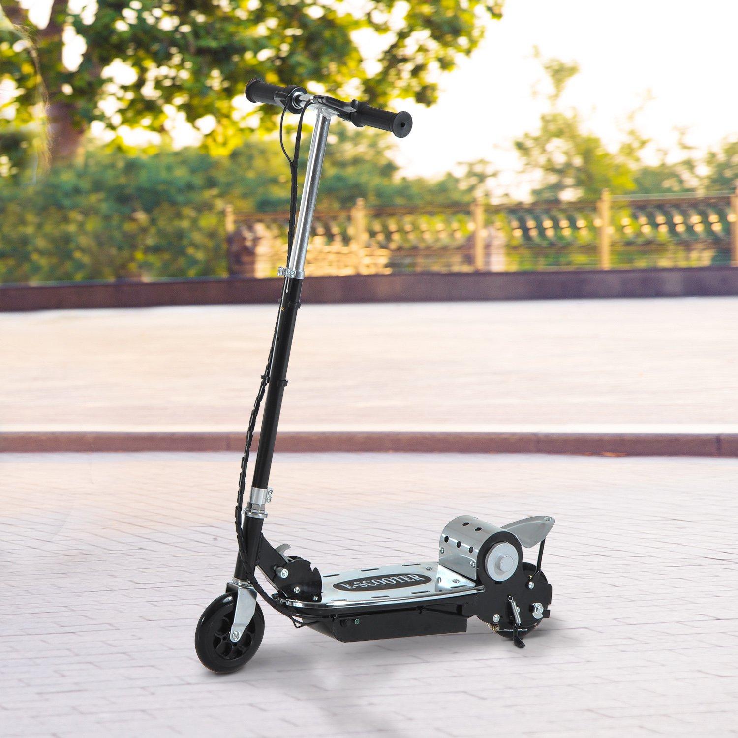 Monopattino Elettrico per Bambini 120W Pieghevole con Freno e Cavalletto Nero...