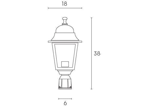 Lampada Testa Palo da Giardino E27 60W in Alluminio Sovil Nero...