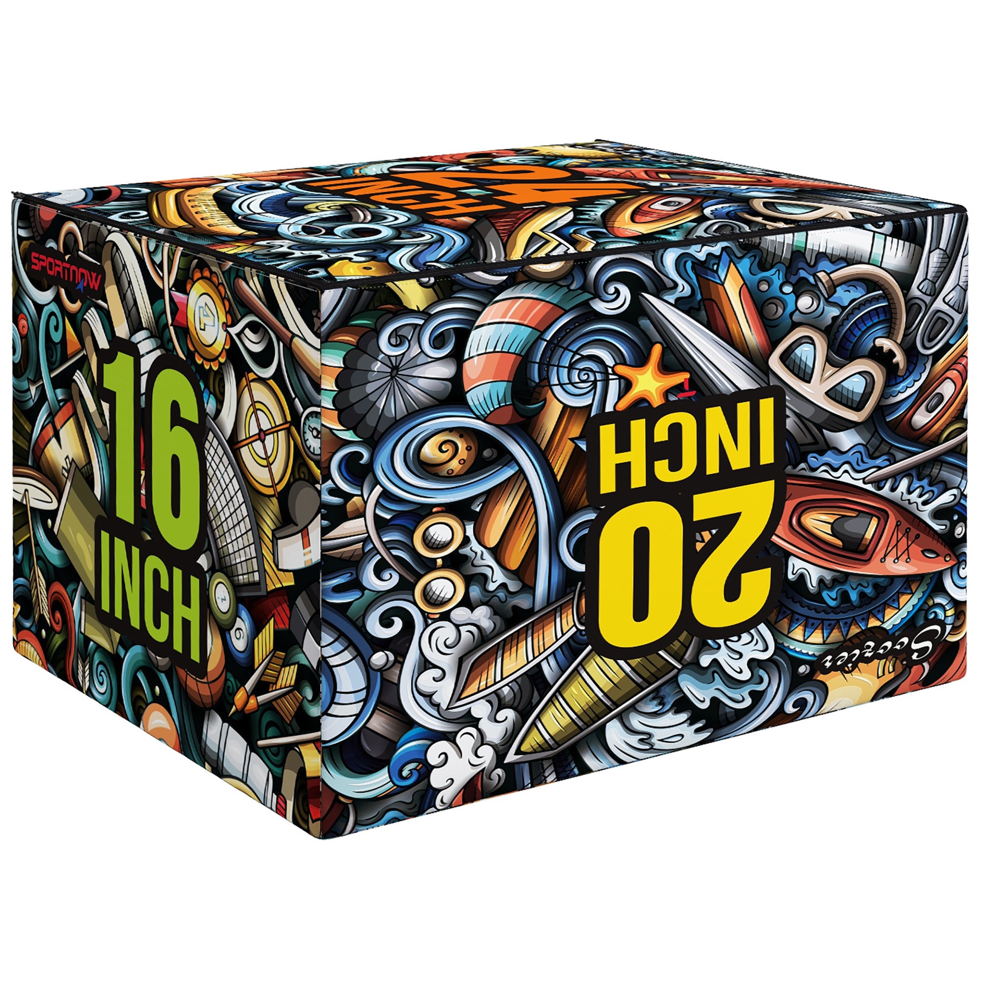 Image of Plyo Box Attrezzo per Allenamento 3 Altezze 61x51x41 cm Jumping Box Antiscivolo Multicolore Multicolore