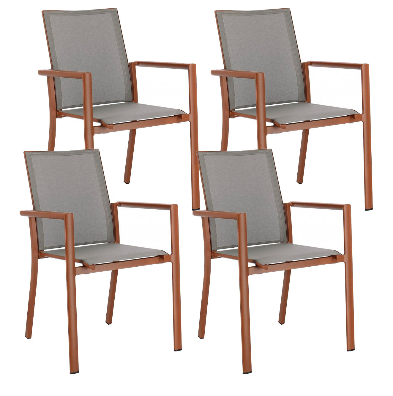 KOMFOTTEU Set Di 2/4 Sedie Da Giardino, Sedie Impilabili Da Esterno In Tessuto Con Telaio - 5