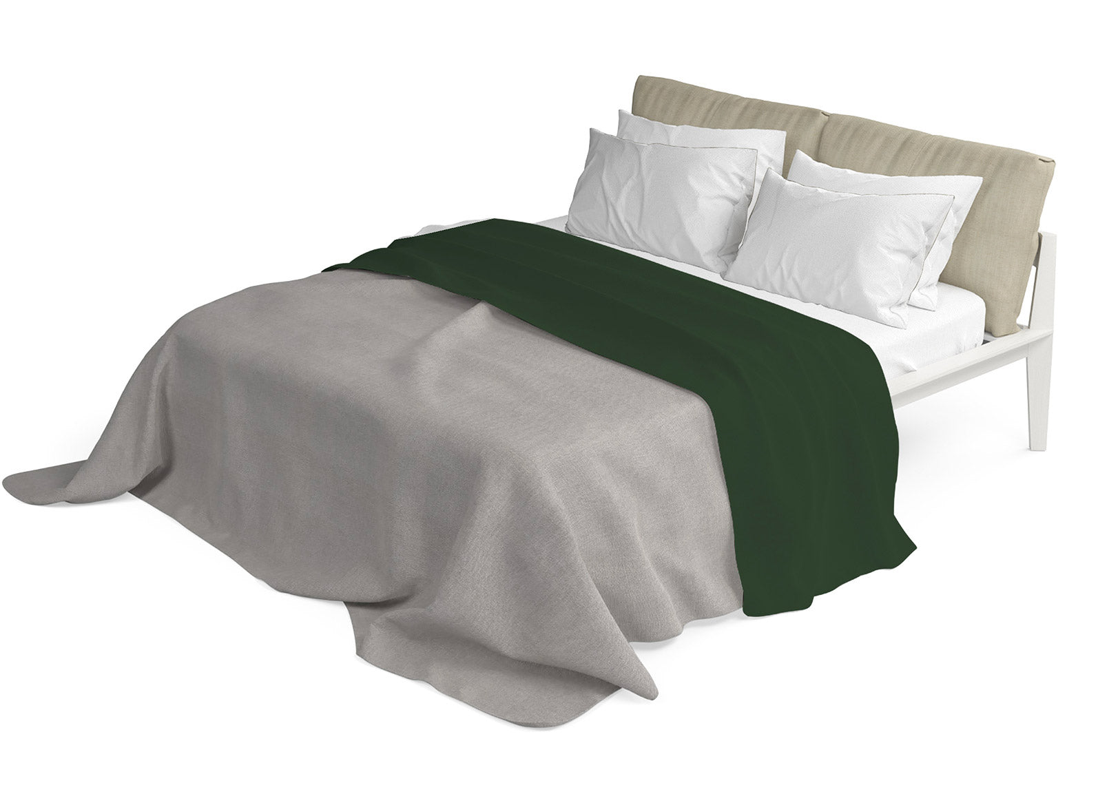 Lenzuolo Sopra Matrimoniale Maxi in Cotone Tinta Unita Verde Oliva...
