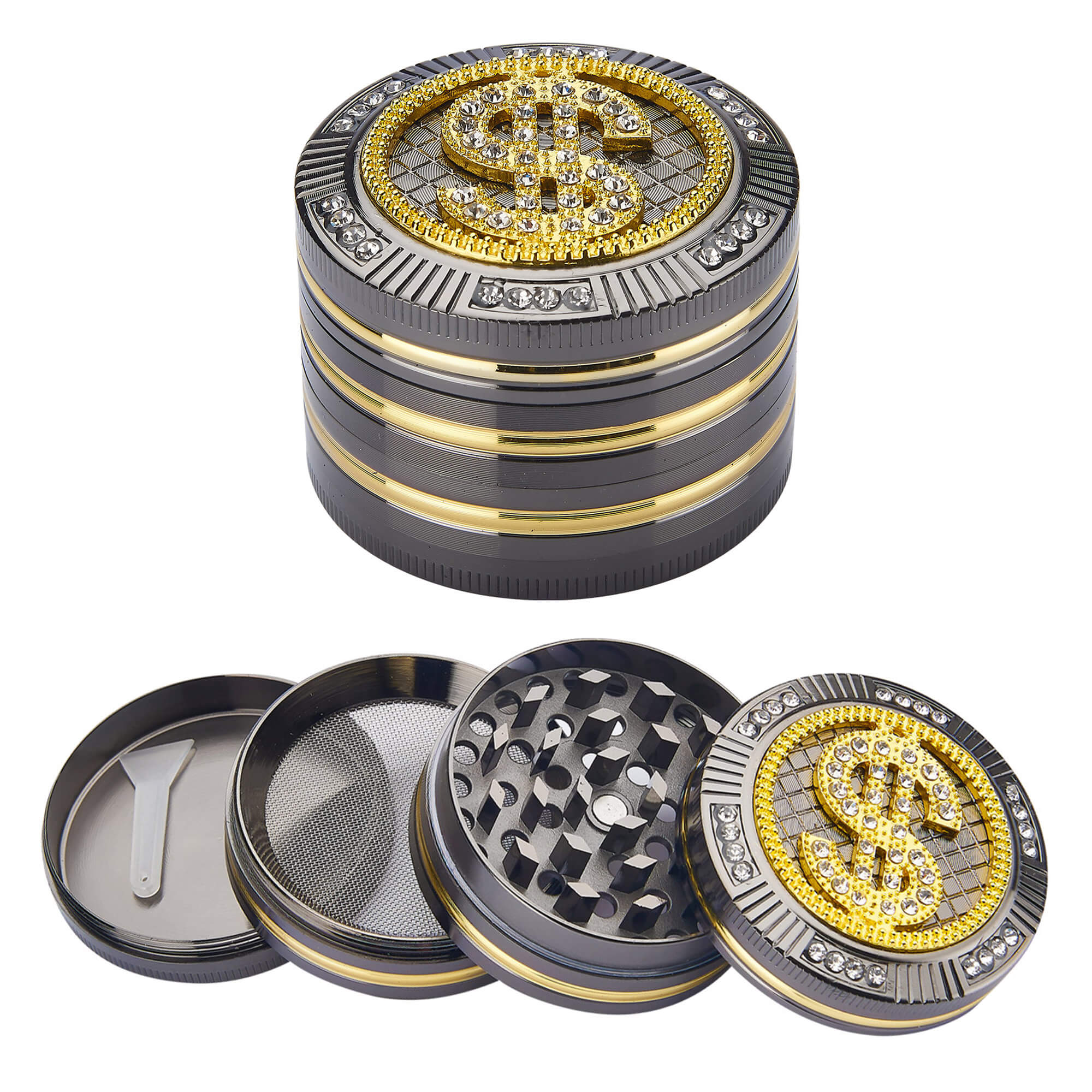 Image of Grinder Ø50 mm 4 Livelli per Spezie Erbe e Tabacco Dollaro