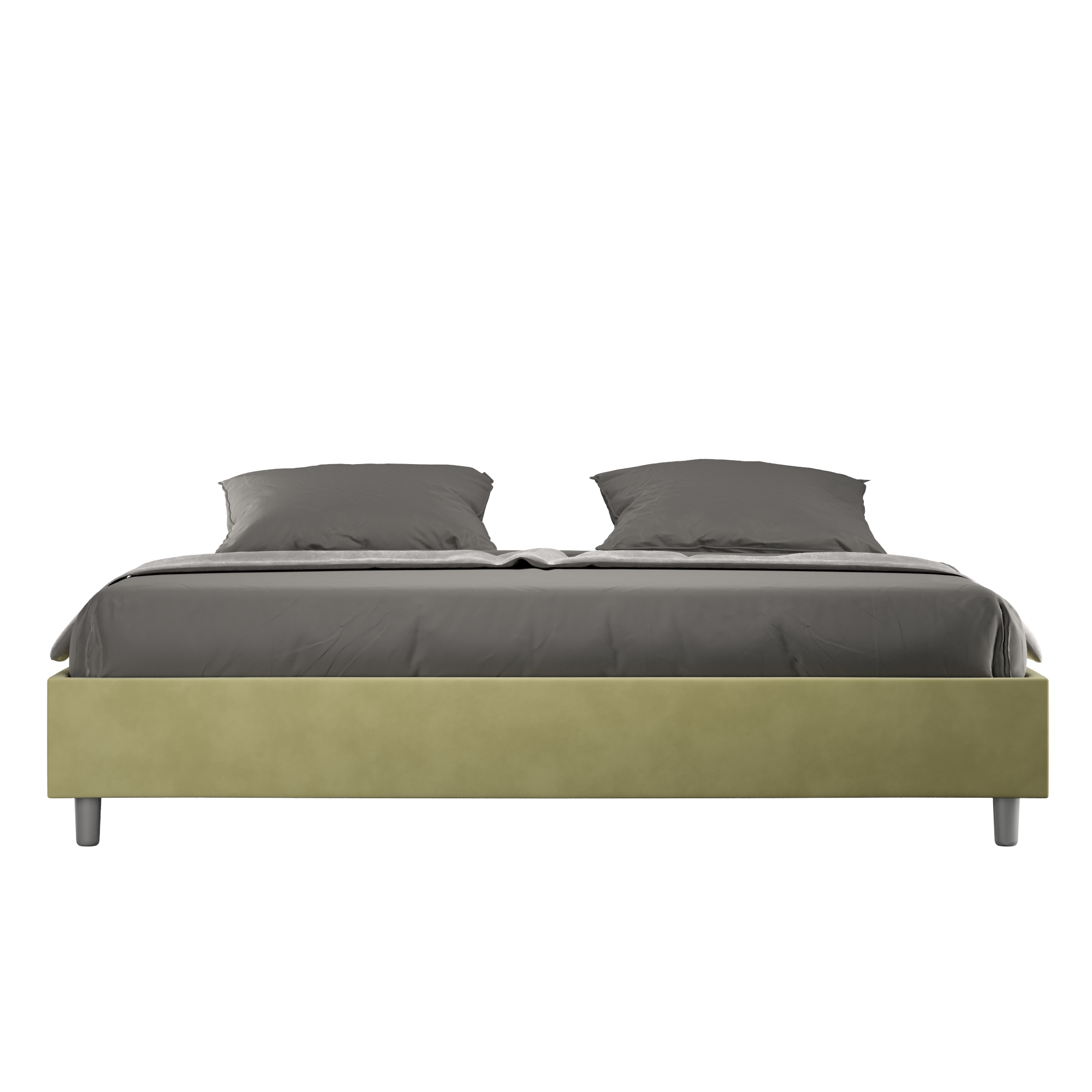 Letto Matrimoniale Large Sommier 180x190 cm Senza Rete Azelia Tè Verde