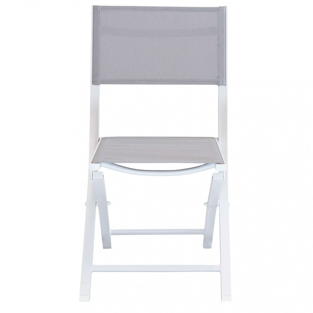 Sedia da Giardino Georgia Pieghevole 58x46x85 h cm in Textilene Bianco...