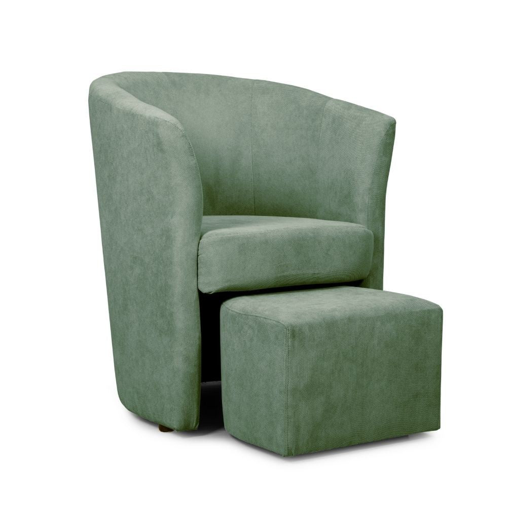 Poltrona Djerba 63,5x62,5x76 cm in tessuto verde acqua marina...