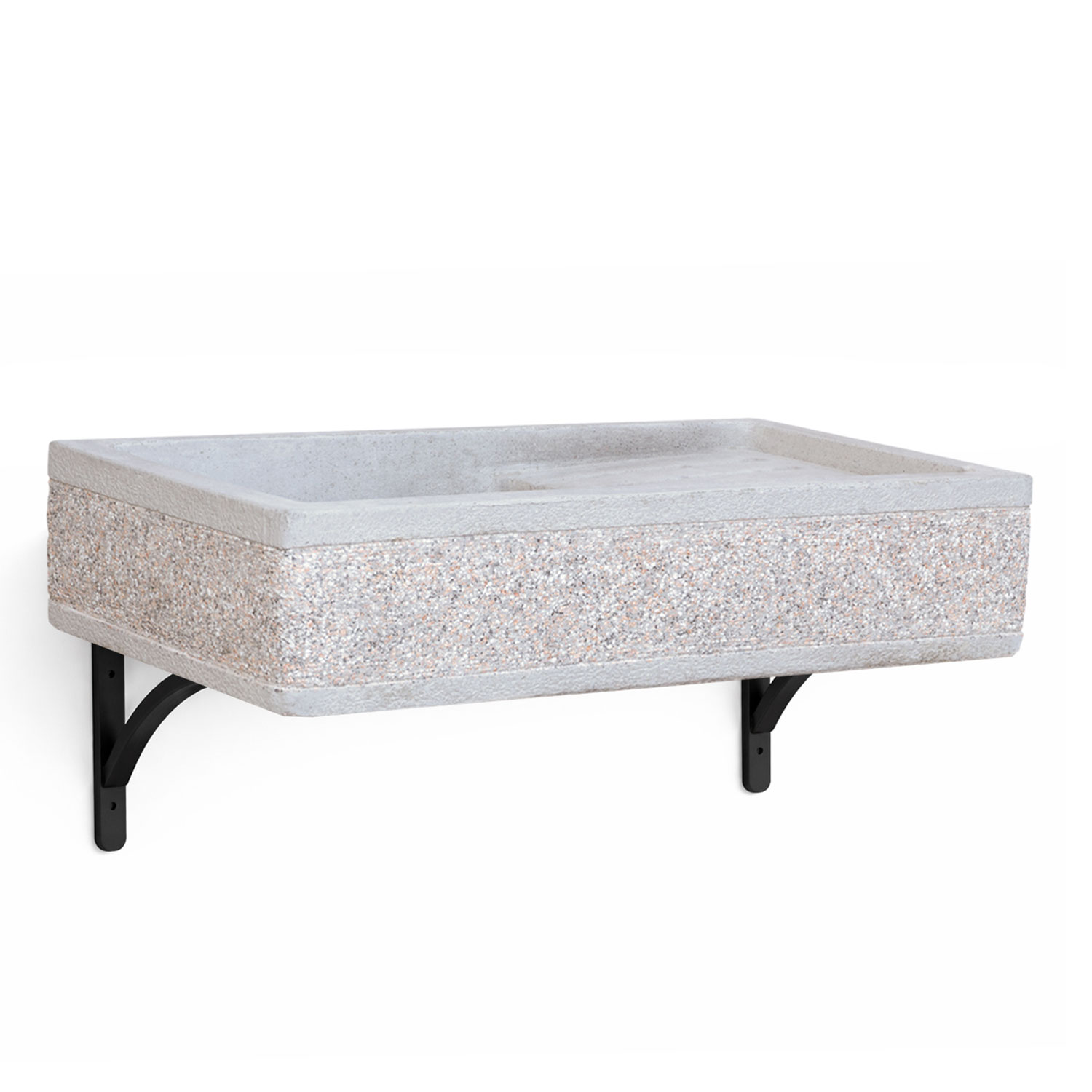 Coppia di Staffe Supporto per Lavello a Muro 36x24 cm in Ferro Verniciato Nero...