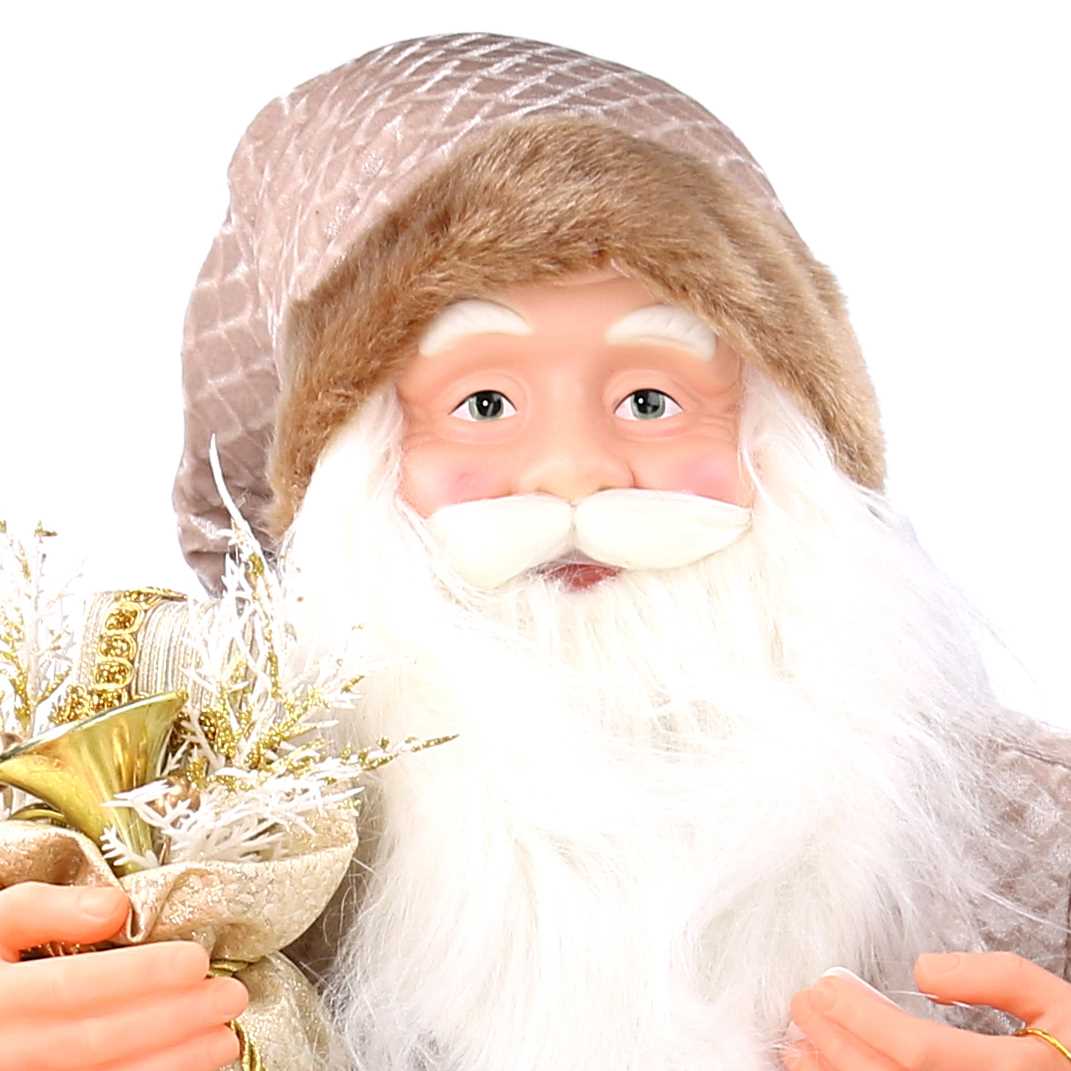 Babbo natale in tessuto con lanterna oro cm xh80...