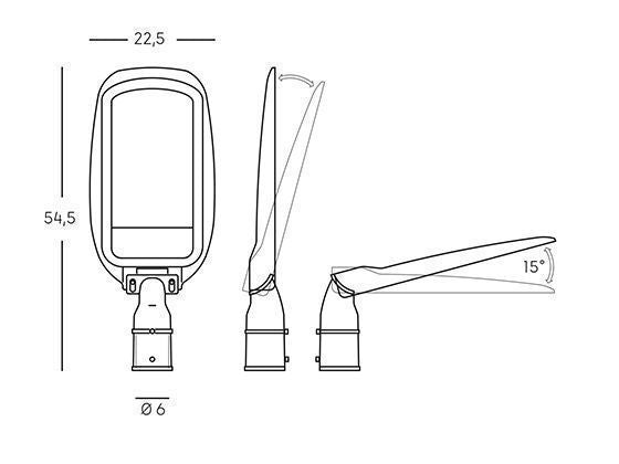 Lampada Testa Palo da Esterno a LED 100W 3000K Grigio...