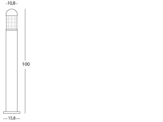 Lampada Paletto Alto per Giardino Colore Grigio per Esterno Linea Torch Livos...