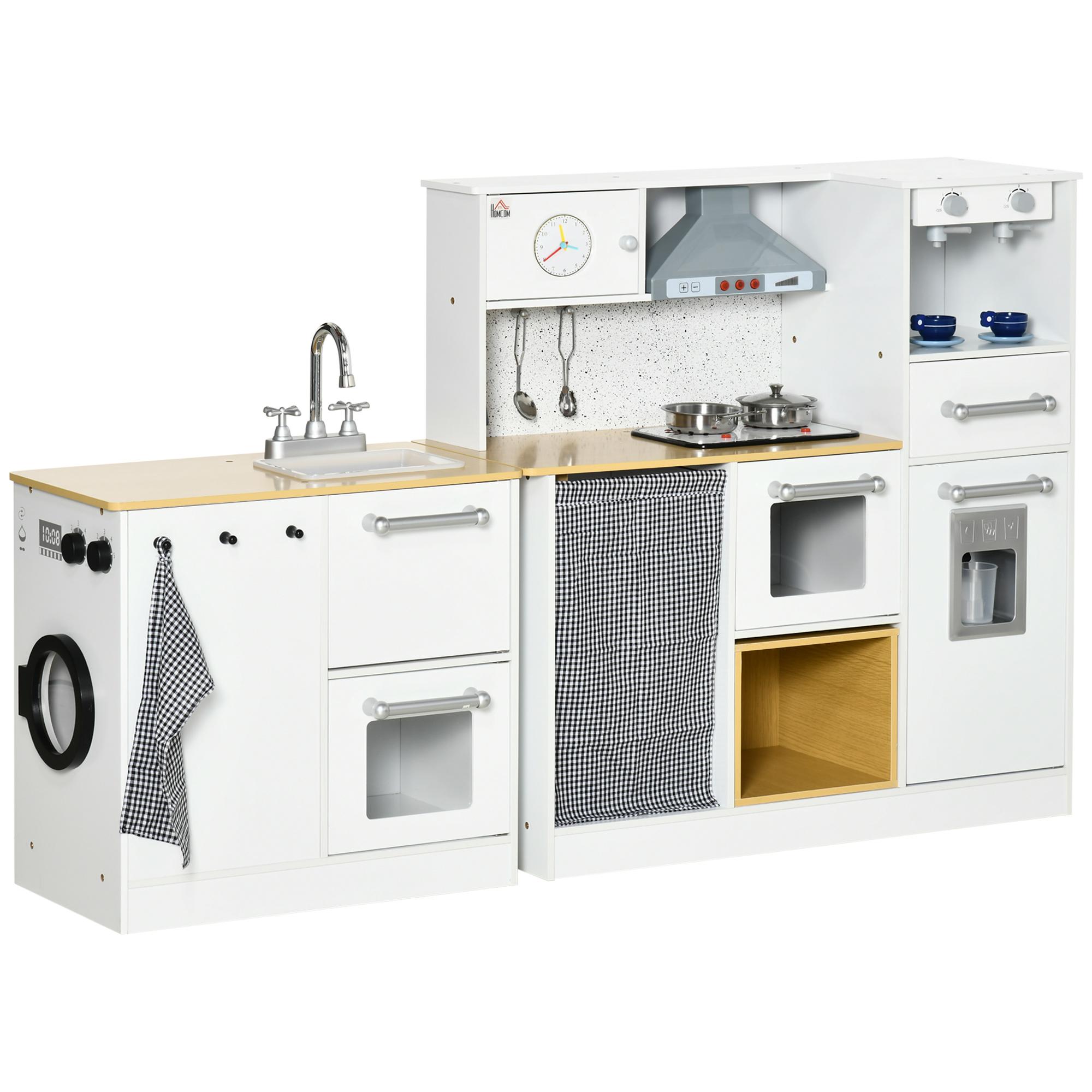 Image of Cucina Giocattolo per Bambini con Utensili Luci ed Effetti Sonori in MDF e PP Bianca
