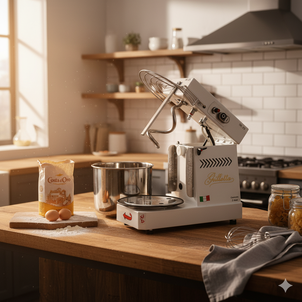 Impastatrice a Spirale Ribaltabile Vasca Estraibile 5Kg 350W Famag Grilletta IM 5S 10 Velocità...