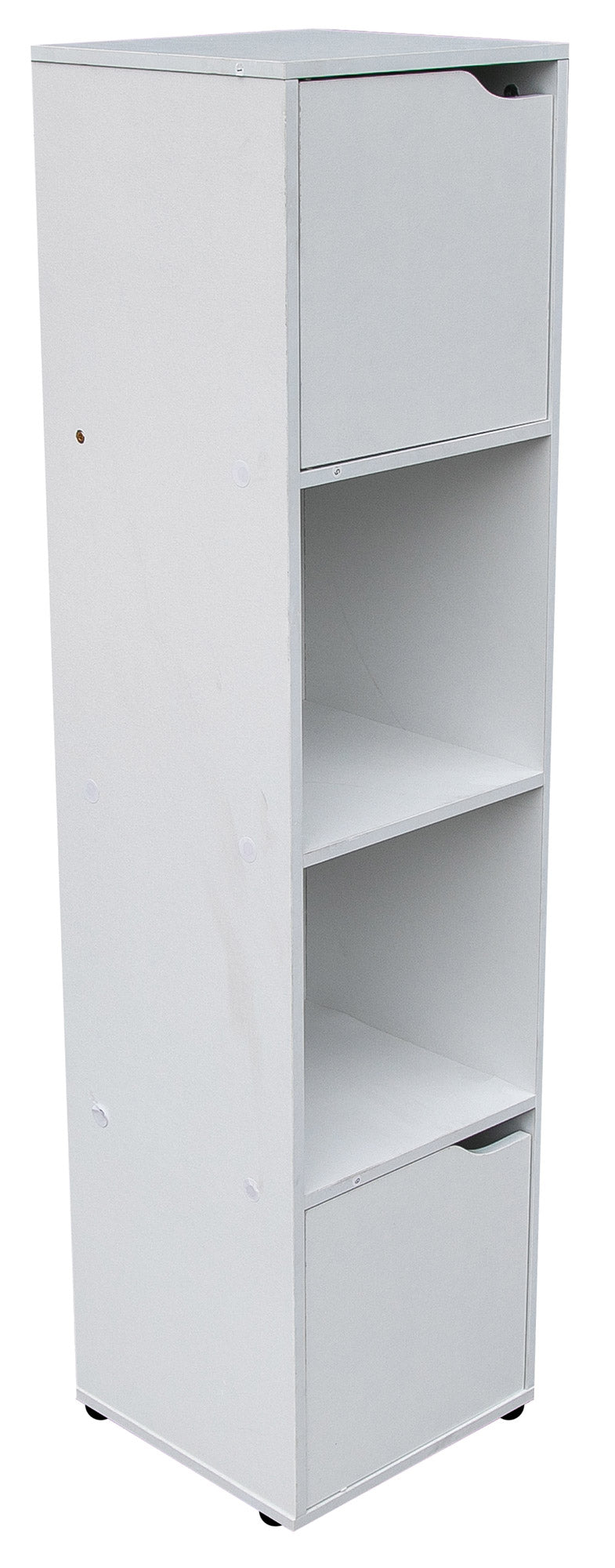 Libreria 2 Ripiani 2 Ante 30x29x120 cm in Legno Bianco...