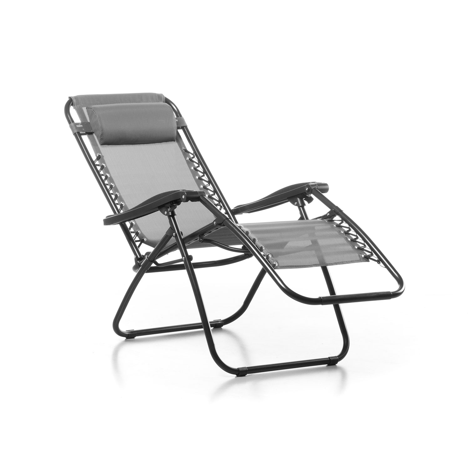 Sedia Sdraio da Giardino Gran Relax 88x65x110 cm in Textilene Grigio...