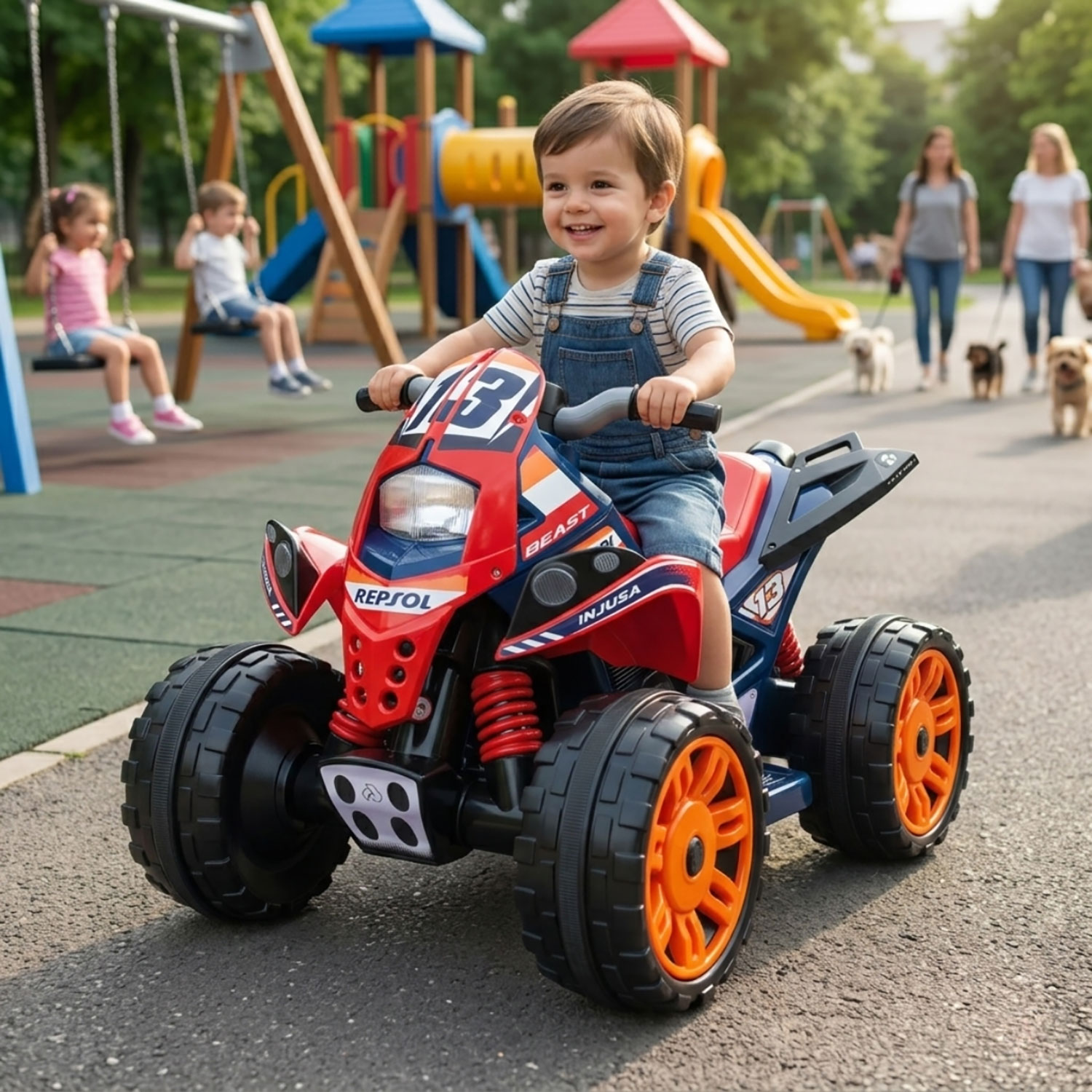Quad Elettrico per Bambini 12V The Beast Repsol Fino a 6 km/h Rosso e Blu...