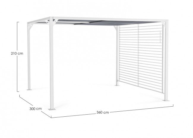 Pergola da Giardino 3x3,6xh2,1m Noah Bianca...