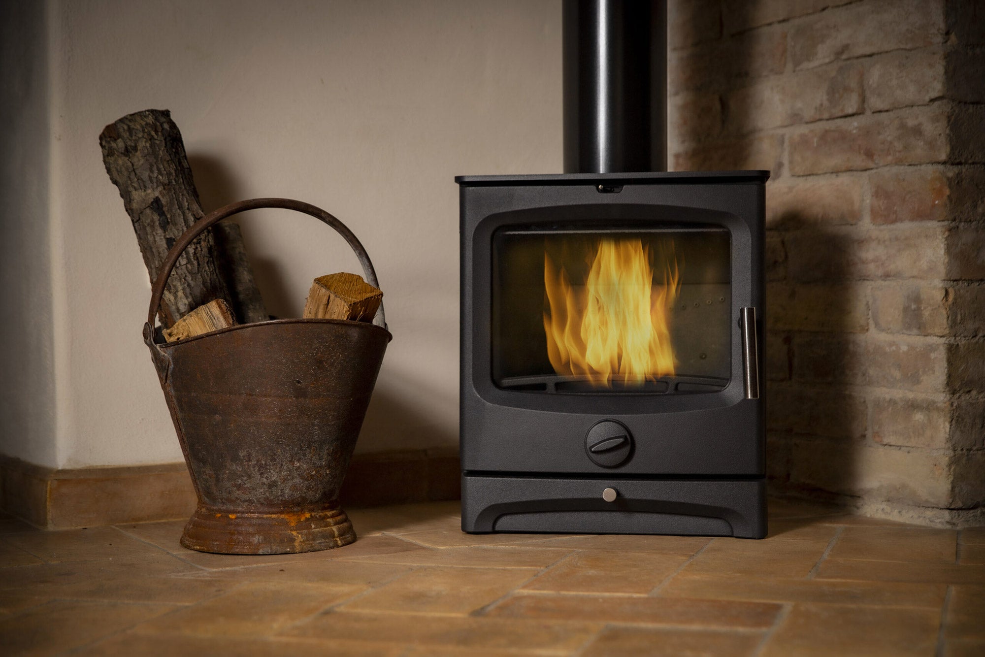 Stufa a Legna in Ghisa 5 kW 43x29,75x49,4 cm Belen Nera...