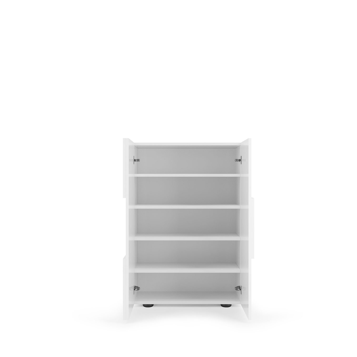 Mobile Multiuso 2 Ante con 5 Ripiani 78x36x115,5 cm Modello Dama Bianco Lucido