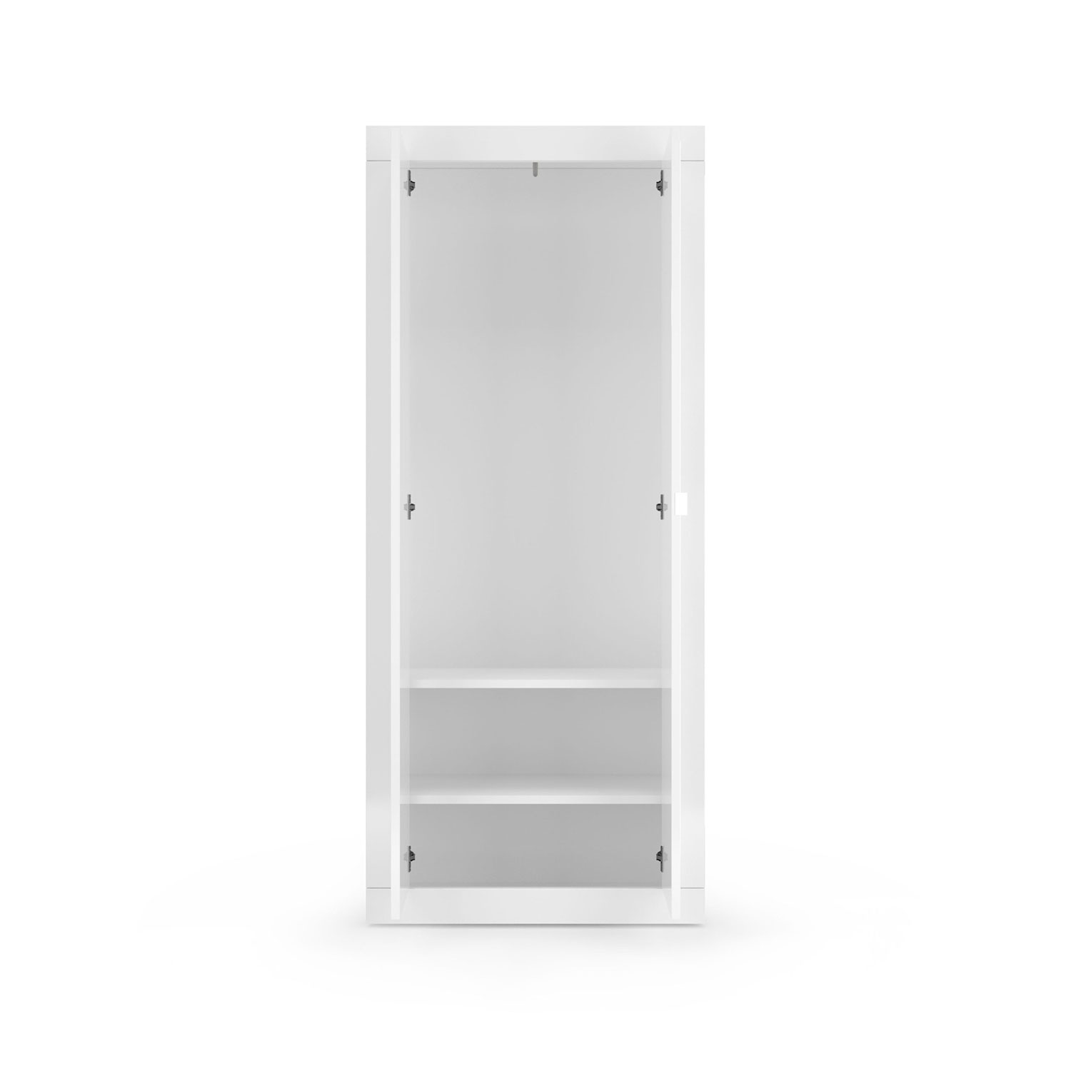 Armadio Guardaroba con Appendiabiti e Ripiani 78x30x186,5 cm Linea Basic Bianco Lucido