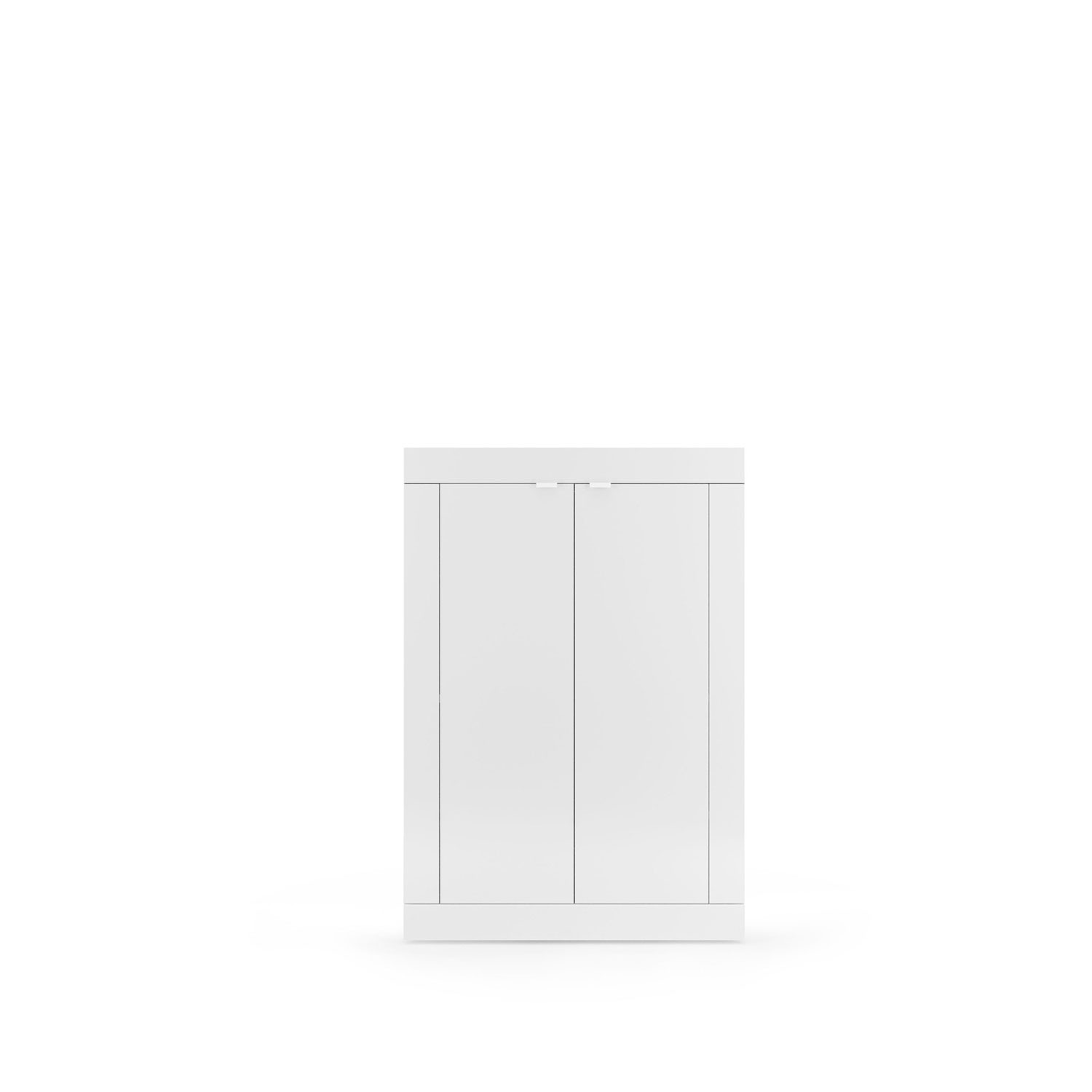 Mobile Multiuso 2 Ante con 5 Ripiani 78x34,5x115,5 cm Linea Basic Bianco Lucido