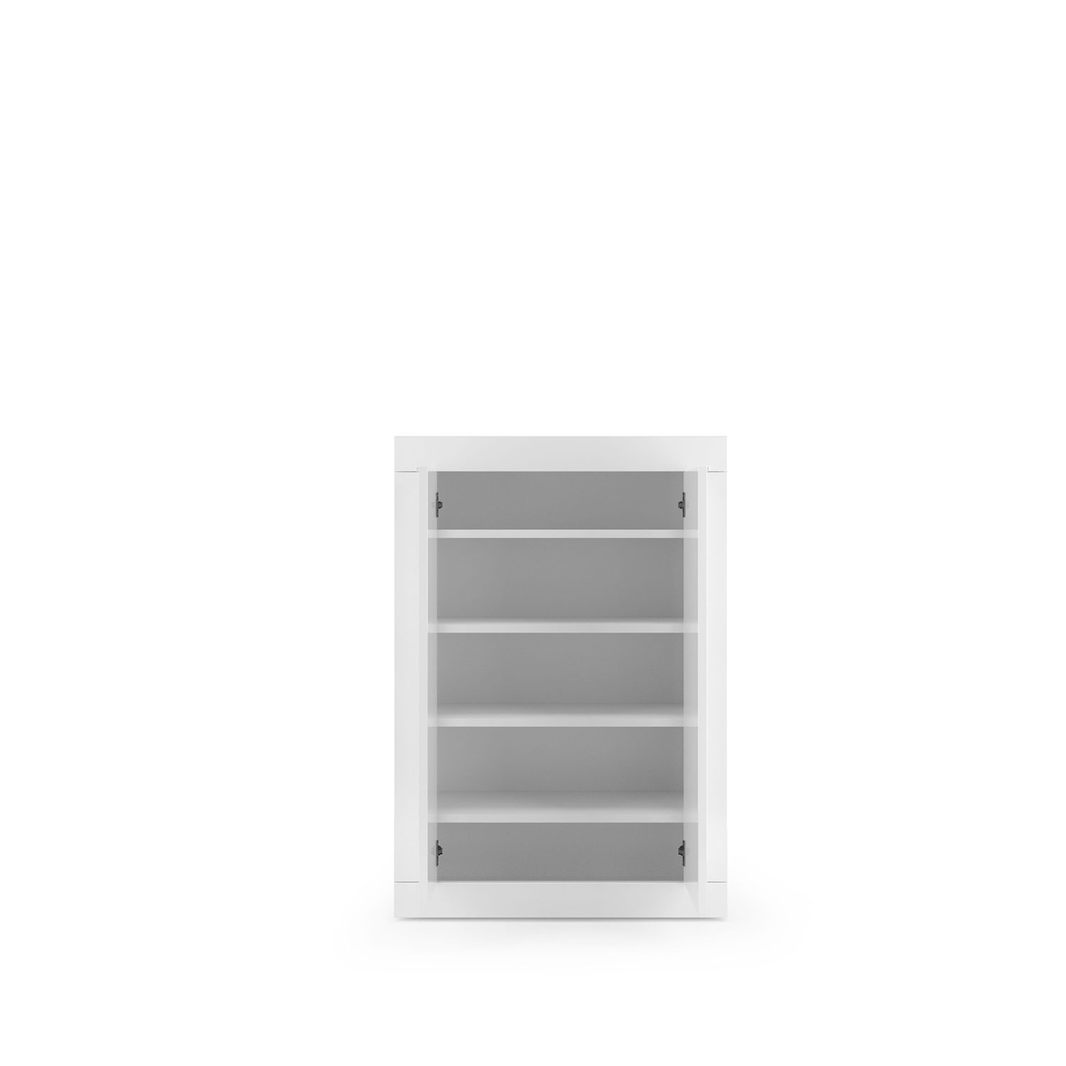 Mobile Multiuso 2 Ante con 5 Ripiani 78x34,5x115,5 cm Linea Basic Bianco Lucido