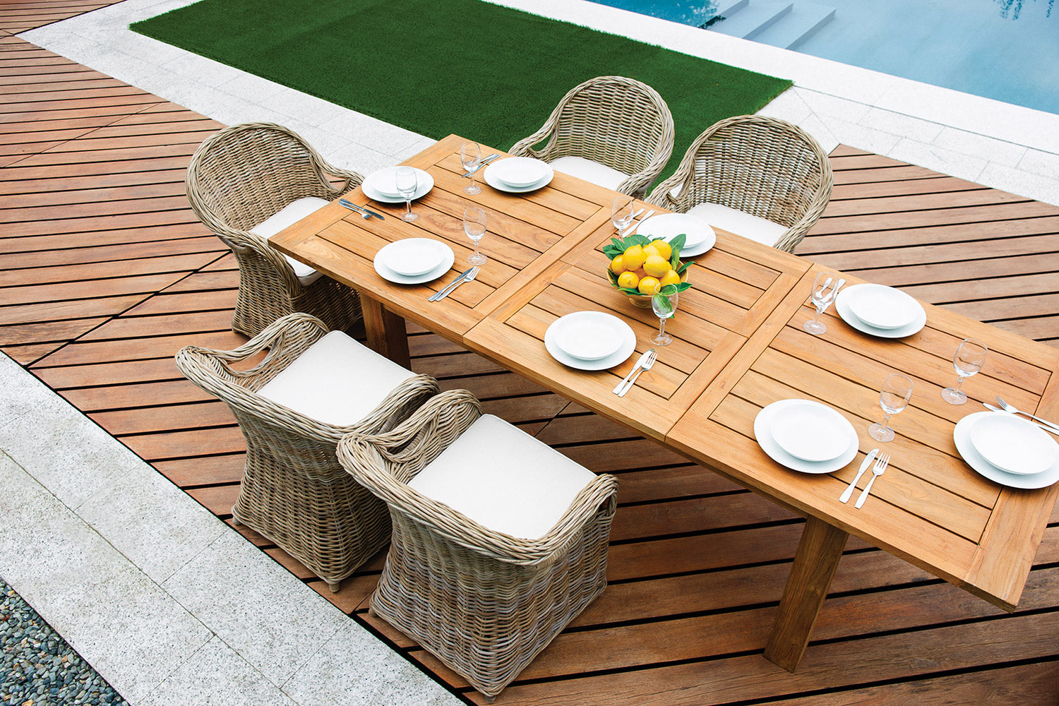 Tavolo Allungabile da Giardino 180/250x100x77 cm Sumatra in Legno Teak...