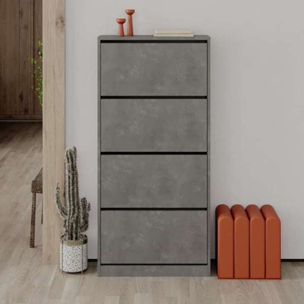 Scarpiera quattro ante a ribalta 73x26x82,5 cm retro grey...
