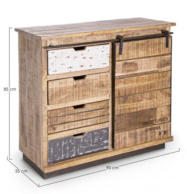 Credenza 1 Anta 4 Cassetti Tudor in Legno...