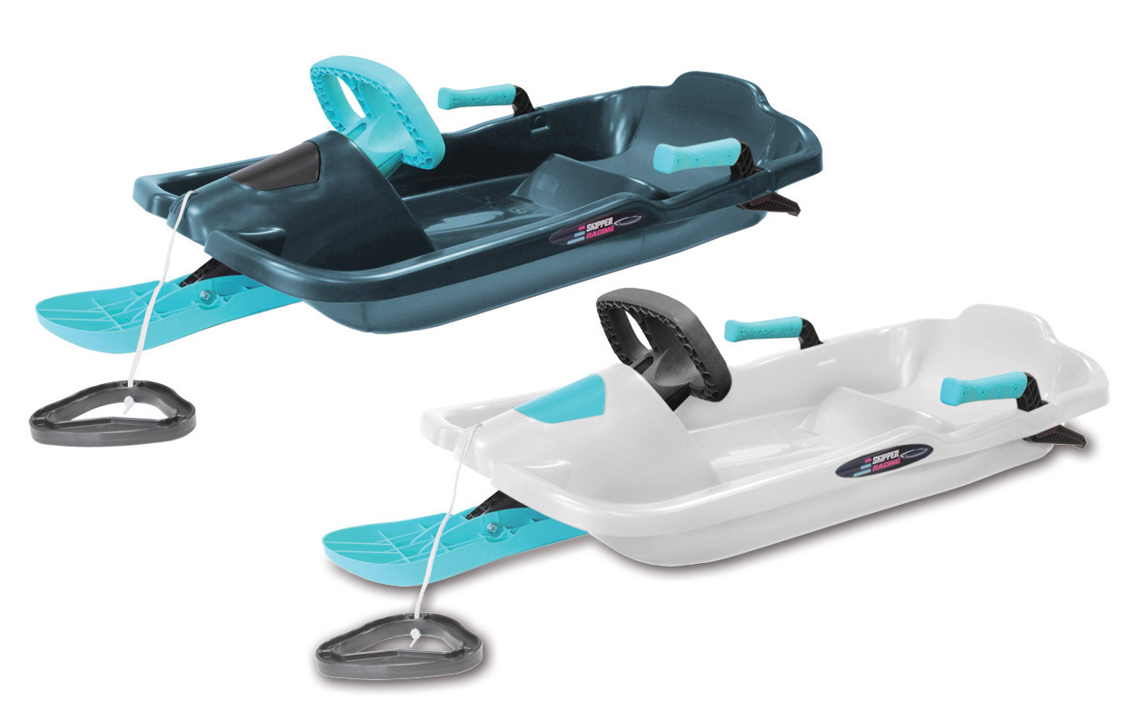 Slittino Neve Adulti Slittino Da Neve 2 Pezzi Bob Neve Slitta Con Corda E Manico Sci Pala Da Neve - Foto 8