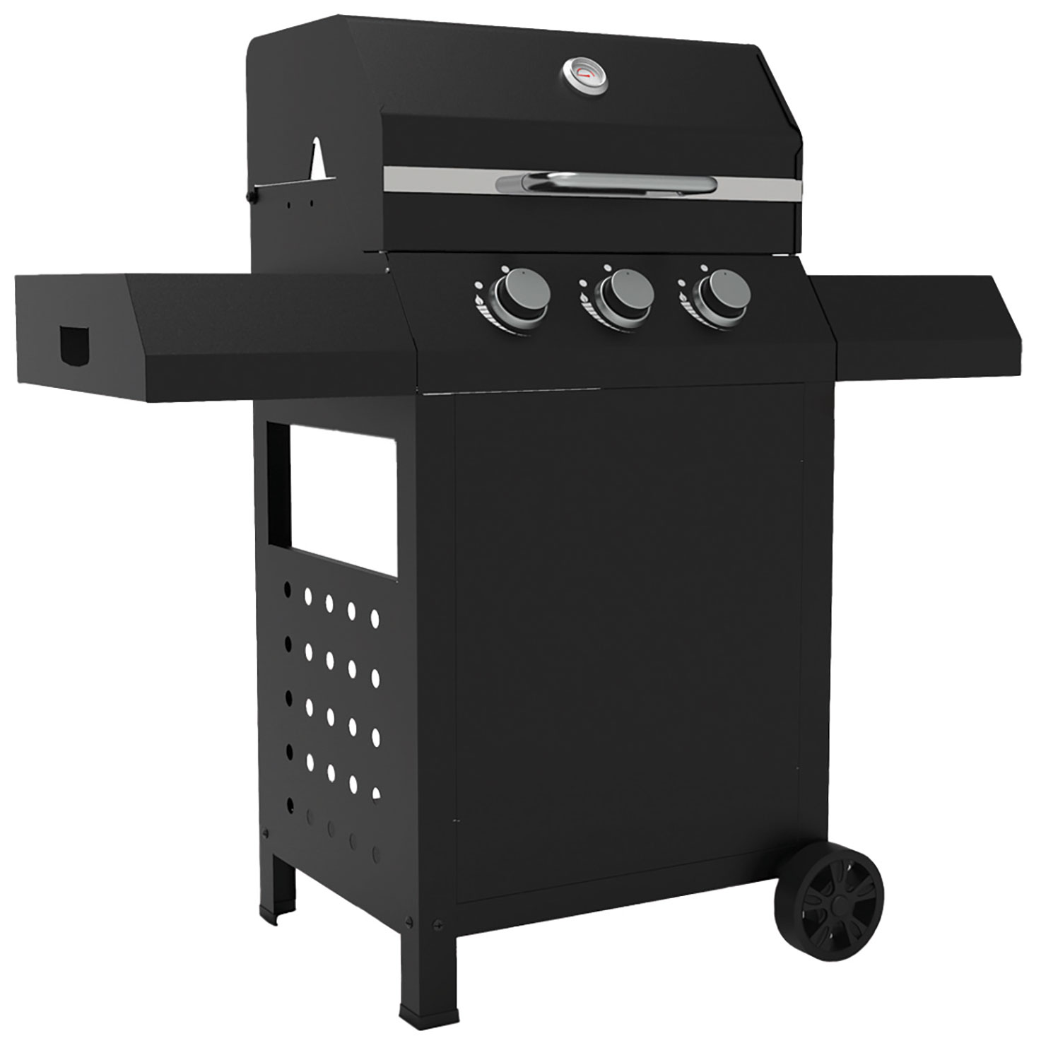 Barbecue a Gas 1235,5x57,5x123 cm 3 Fuochi in Acciaio Cazorla Nero...