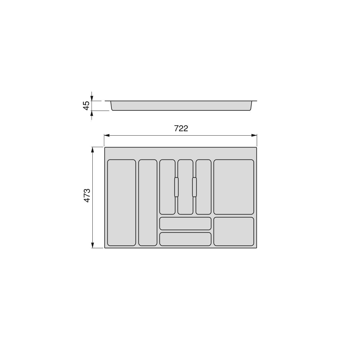 Portaposate Optima Vertex/Concept 500mm (Spalle 16mm) M 800 Plastica Bianca Tecnoplastica Emuca...