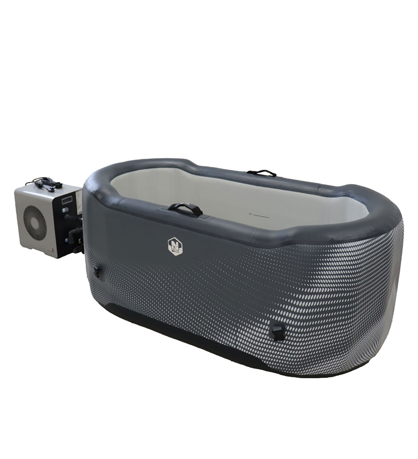 Piscina in Drop Stitch per Bagni di Ghiaccio con Kit Chiller 170x92x67A cm NetSpa Jarvi Grigio...