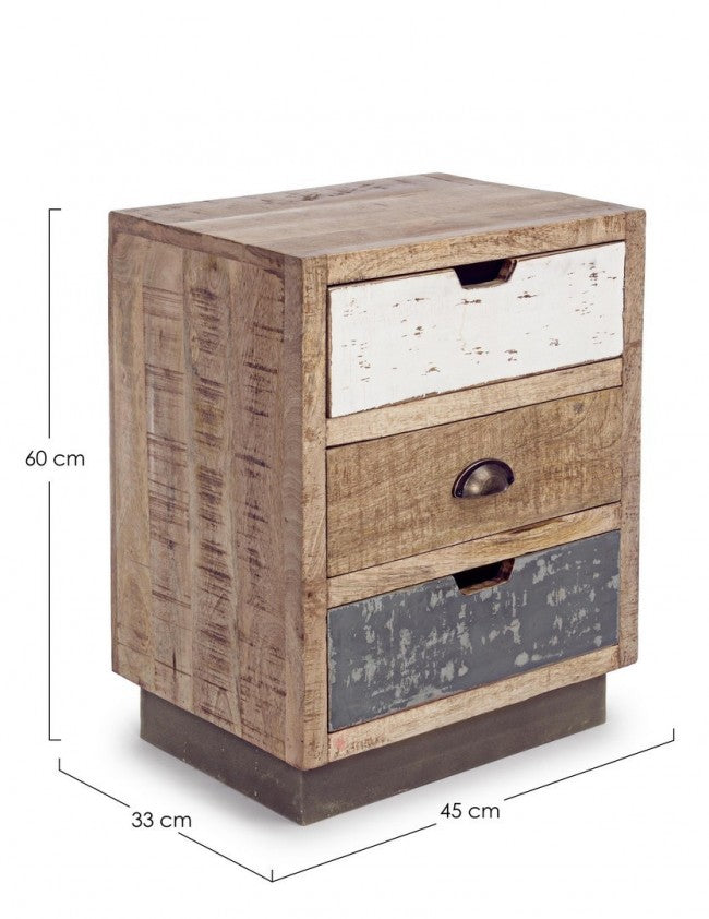 Comodino 3 Cassetti Tudor in Legno...