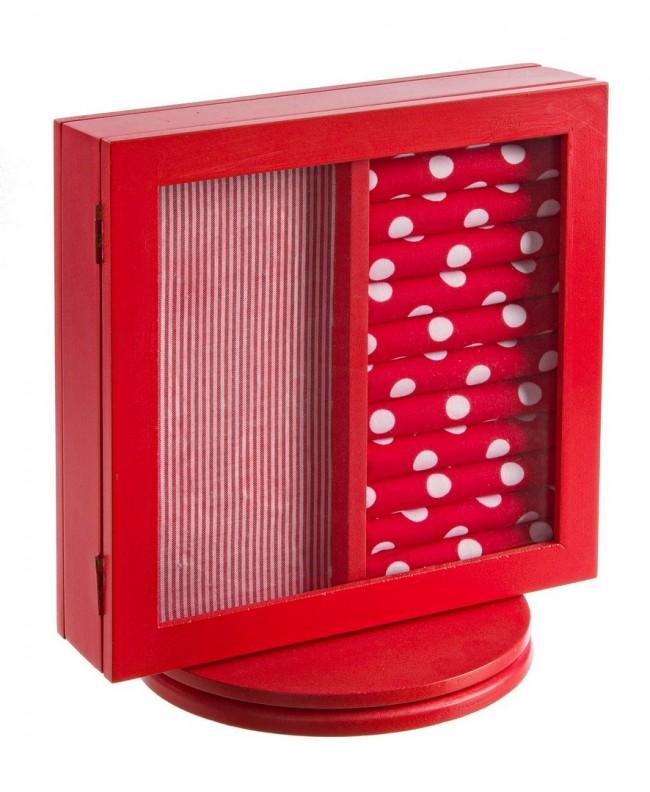 Image of Porta Gioielli Stand Rosso 23x25.5H cm in Legno