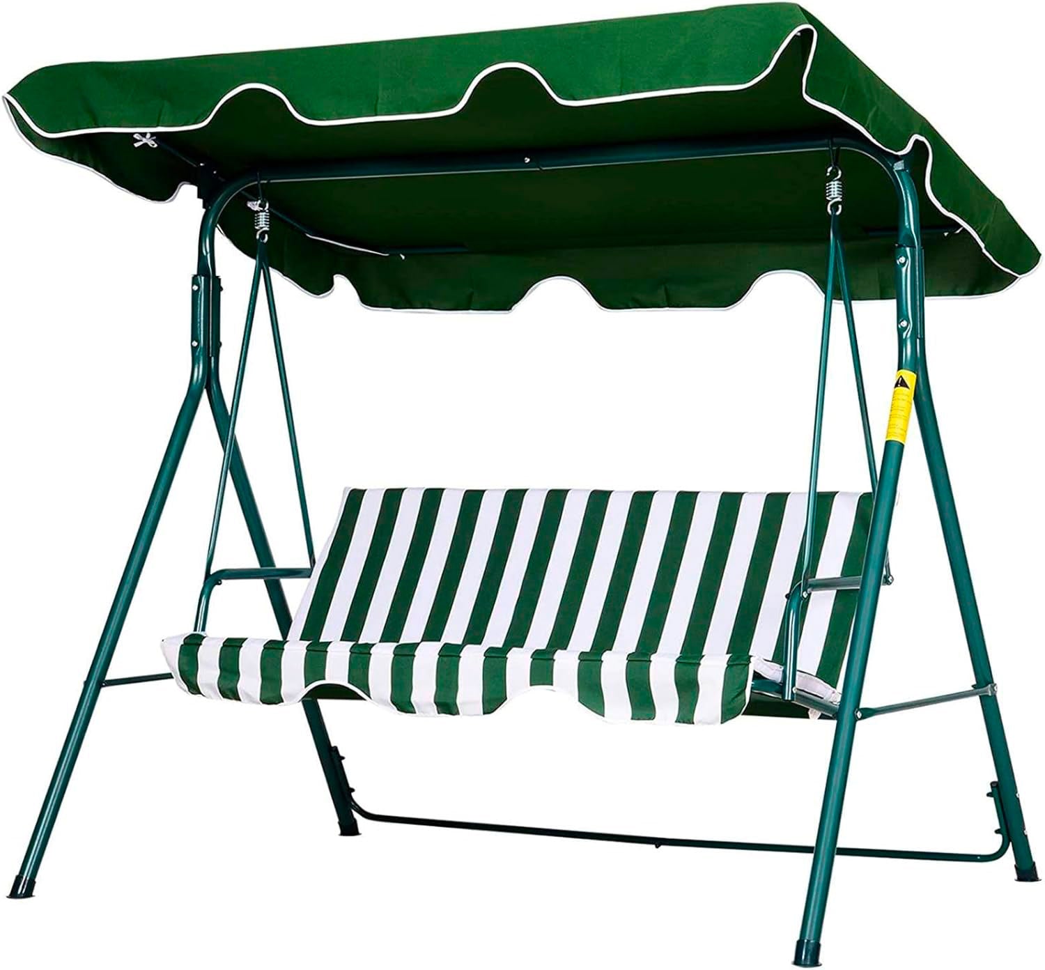 Dondolo 3 Posti da Giardino cm in Acciaio Becker Swing Bianco e Verde...
