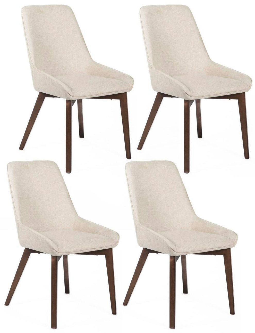 Image of Set 4 Sedie 62x49,5xH87 cm in Tessuto Vera Beige